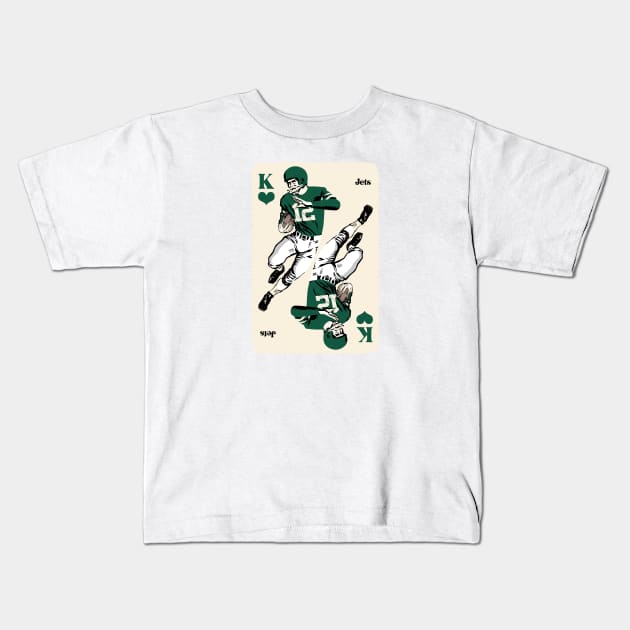 New York Jets King of Hearts Kids T-Shirt by Rad Love